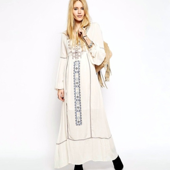Free People Dresses & Skirts - Free People Desert Winds Embroidered Boho Maxi Dress 4